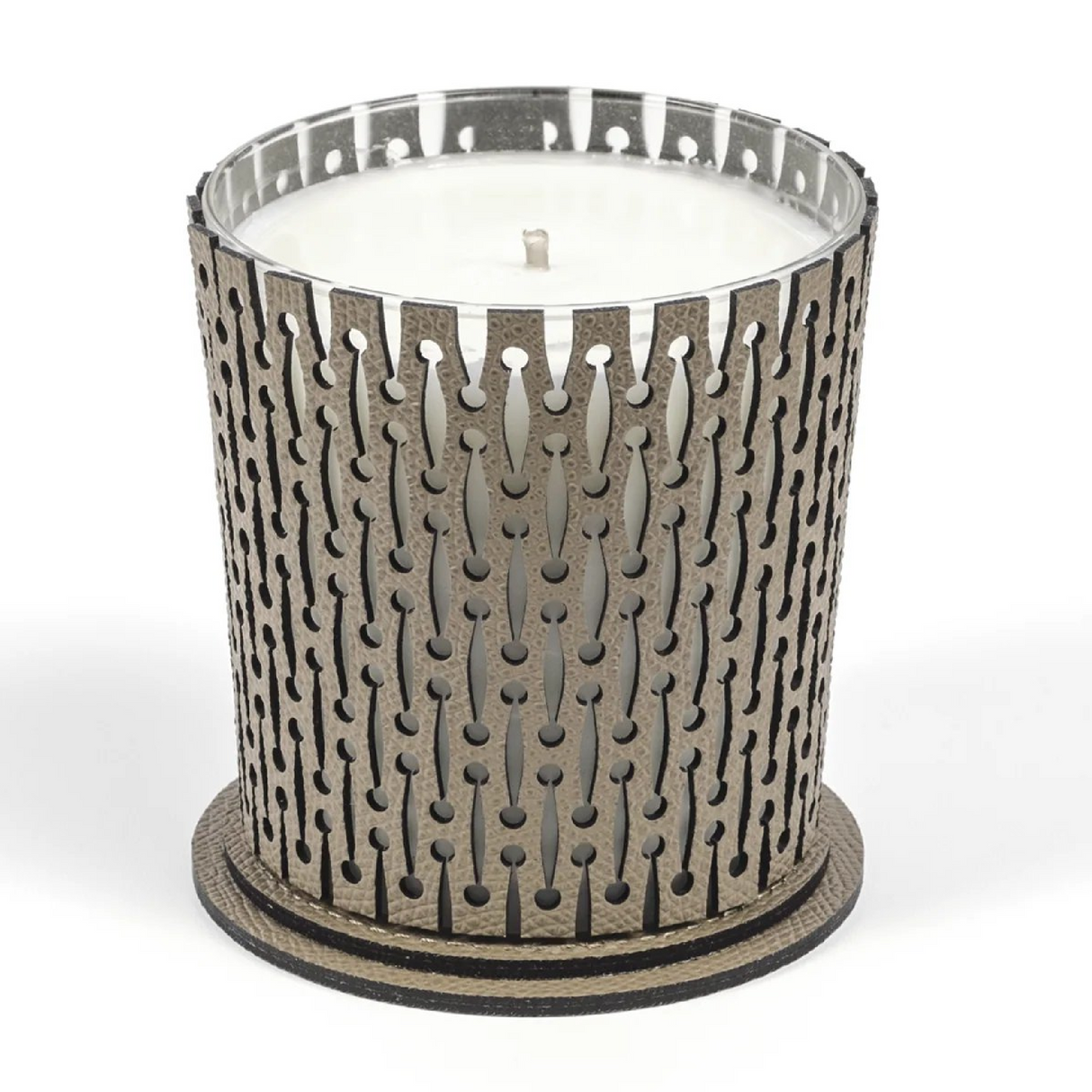 Leather Covered Glass Candle | Pinetti | OROA.com
