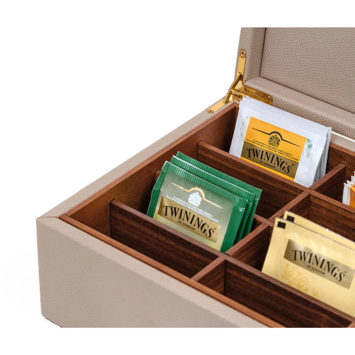 Leather Covered Tea Box Organizer | Pinetti | OROA.com