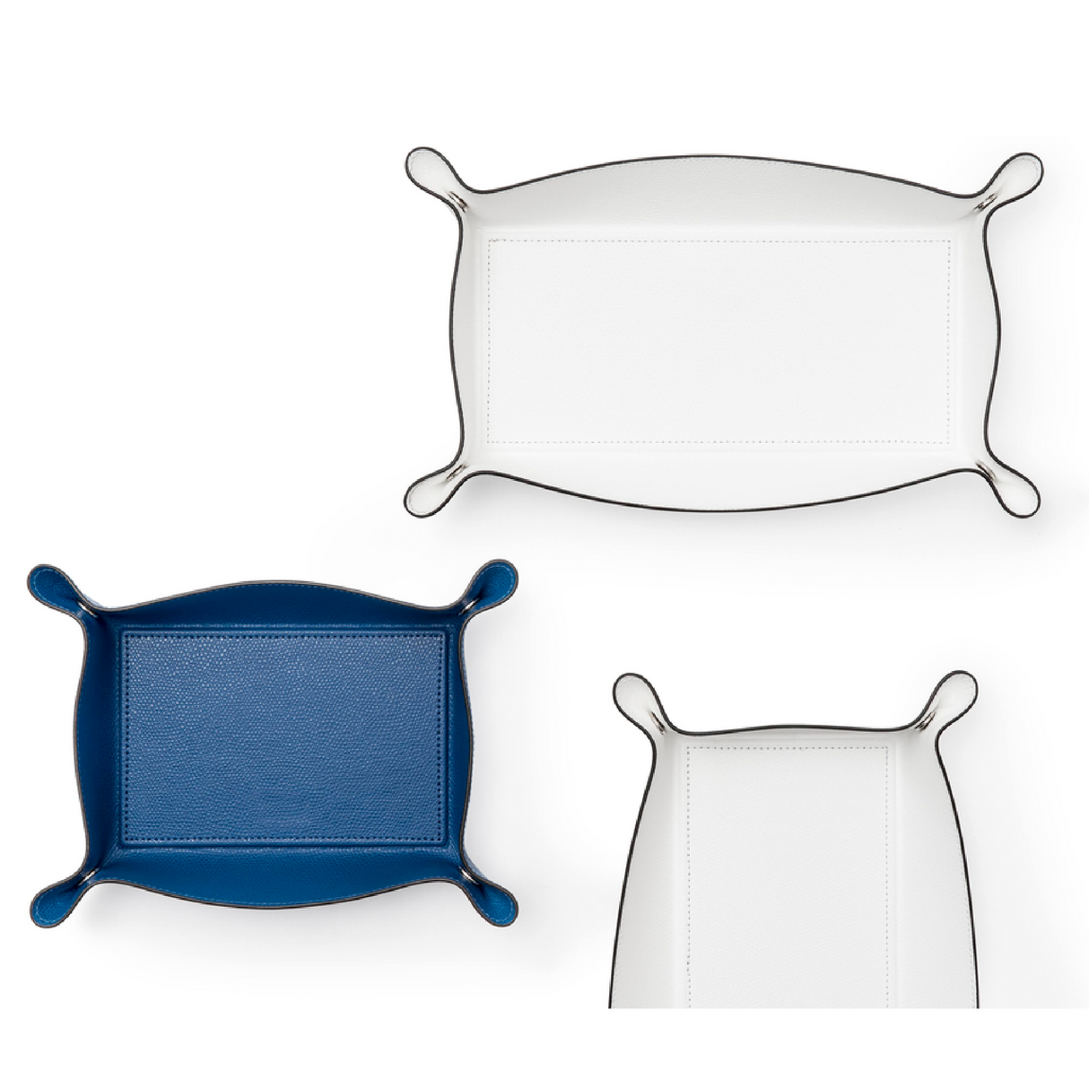 Raised Edges Leather Trinket Tray | Pinetti | OROA.com