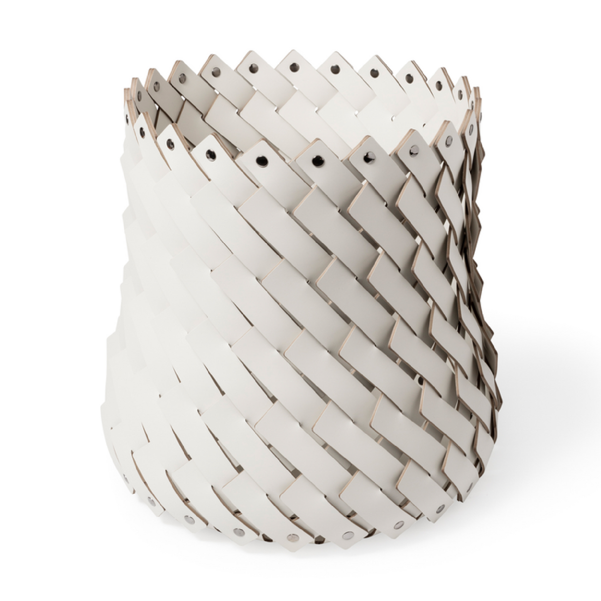 Handwoven Leather Strips Basket M | Pinetti Almeria | OROA.com