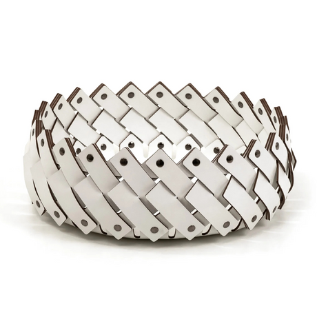 Leather Strips Short Basket | Pinetti Almeria | OROA.com