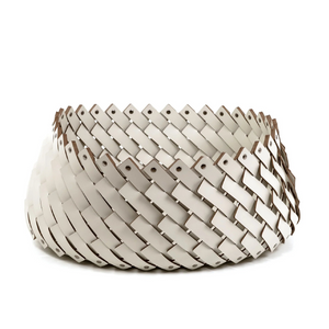 Leather Weave Oval Basket L | Pinetti Almeria | OROA.com