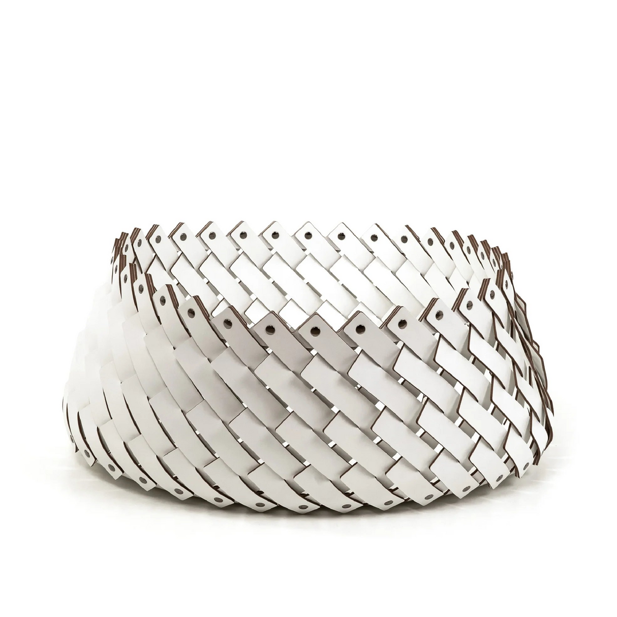 Leather Weave Oval Basket L | Pinetti Almeria | OROA.com