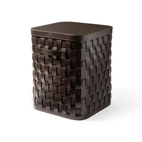 Square Woven Leather Basket L | Pinetti Demetra | OROA.com