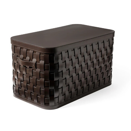Tall Rectangular Leather Basket L | Pinetti Demetra | OROA.com