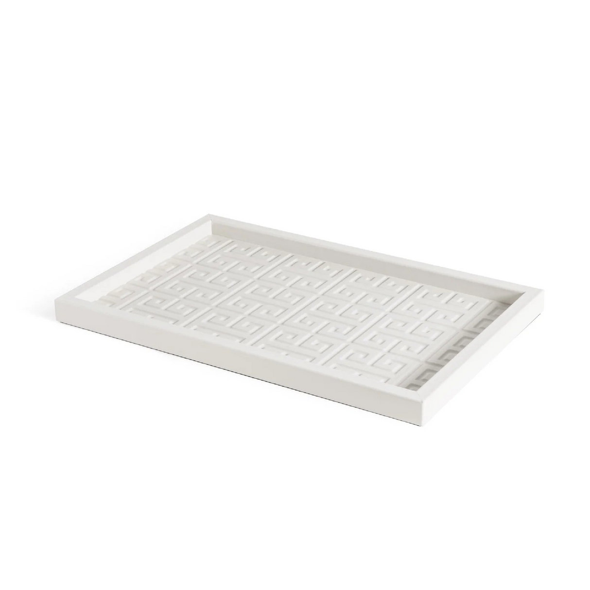 Embossed Leather Rectangular Tray | Pinetti Canton | OROA.com