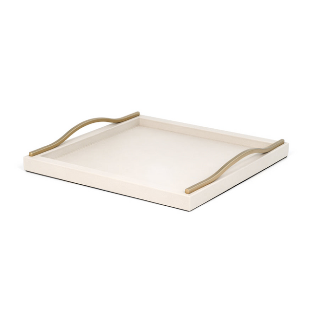 Wavy Handles Leather Tray | Pinetti Onda | OROA.com