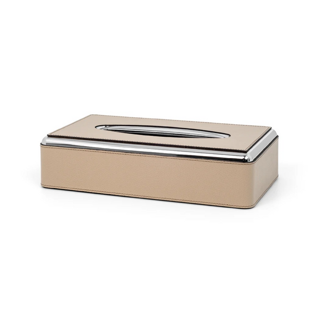 Rectangular Leather Tissue Box | Pinetti | OROA.com