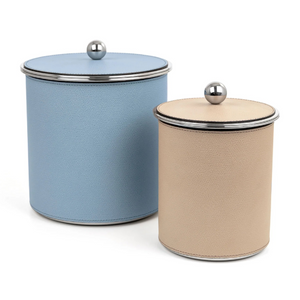 Cylindrical Leather Covered Ice Bucket | Pinetti Axel | OROA.com