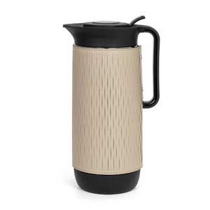Grained Leather Covered Thermal Carafe | Pinetti Mocha | OROA.com