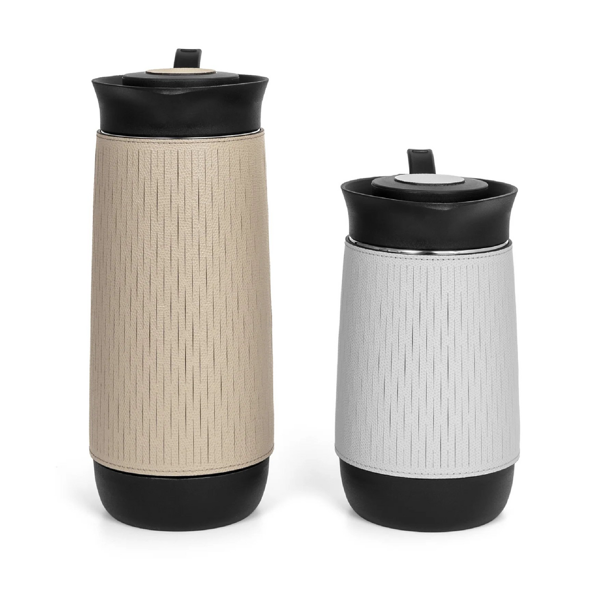 Grained Leather Covered Thermal Carafe | Pinetti Mocha | OROA.com