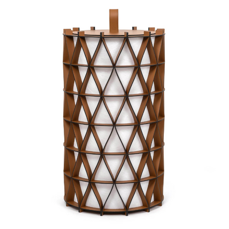 Cylindrical Leather Outdoor Lantern | Pinetti Arena | OROA.com
