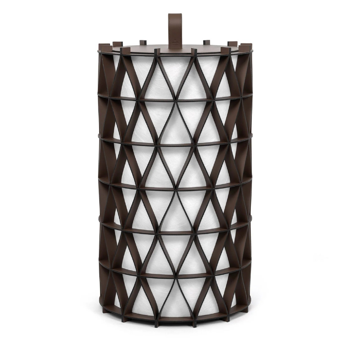 Cylindrical Leather Outdoor Lantern | Pinetti Arena | OROA.com