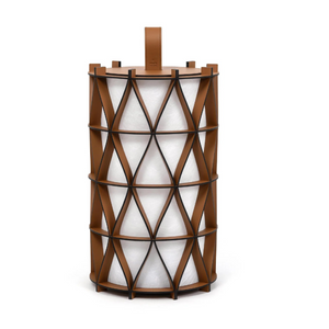 Cylindrical Leather Outdoor Lantern | Pinetti Arena | OROA.com