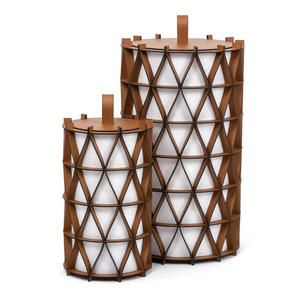 Cylindrical Leather Outdoor Lantern | Pinetti Arena | OROA.com