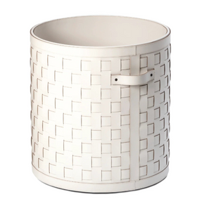 Wheeled Woven Leather Basket | Pinetti Demetra | OROA.com