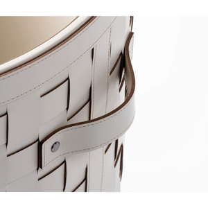 Wheeled Woven Leather Basket | Pinetti Demetra | OROA.com
