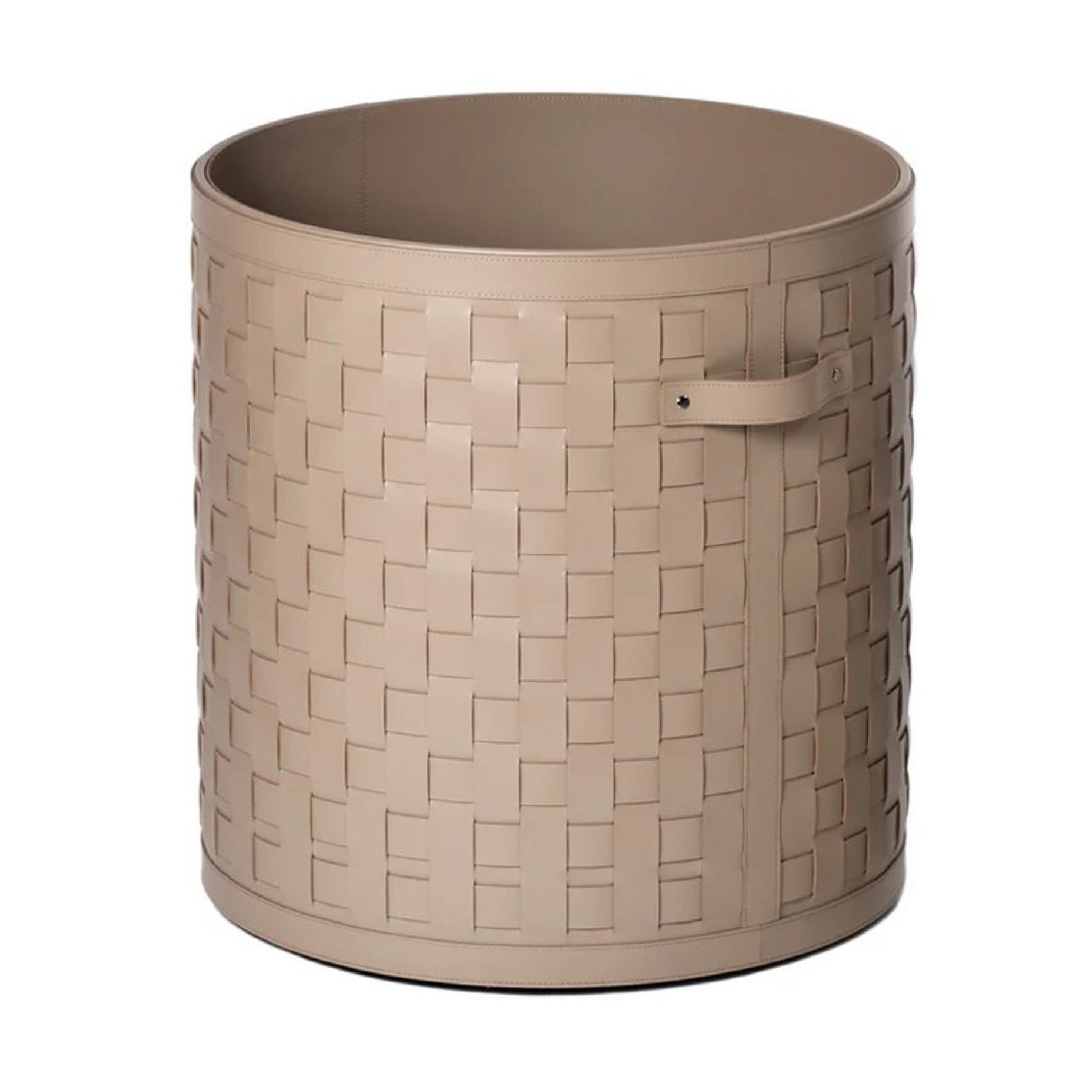 Wheeled Woven Leather Basket | Pinetti Demetra | OROA.com