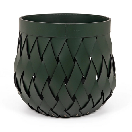 Handwoven Leather Basket | Pinetti Canaria | OROA.com