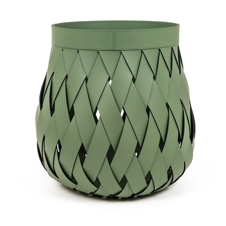 Handwoven Leather Basket | Pinetti Canaria | OROA.com