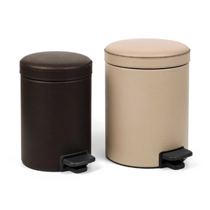 Leather Round Pedal Bin | Pinetti | OROA.com