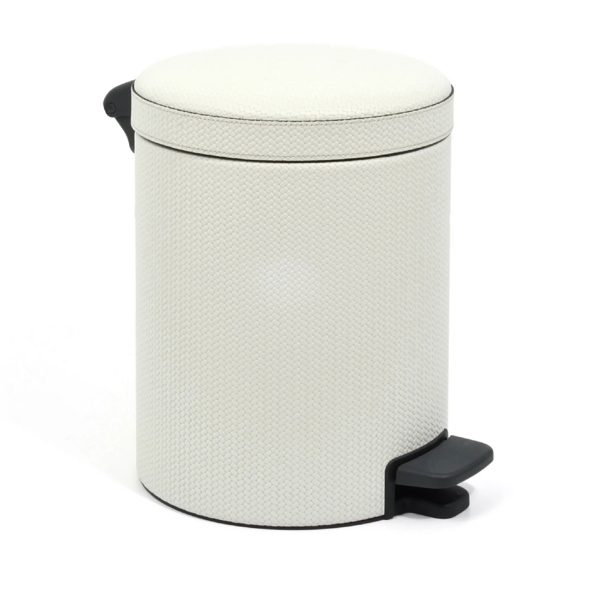 Leather Round Pedal Bin | Pinetti | OROA.com