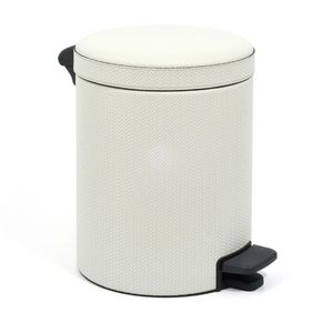 Leather Round Pedal Bin | Pinetti | OROA.com