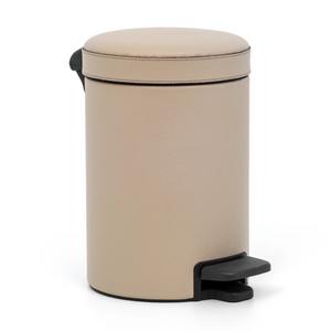 Leather Round Pedal Bin | Pinetti | OROA.com