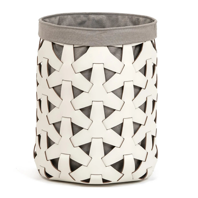 Woven Leather Round Basket | Pinetti Granada | OROA.com