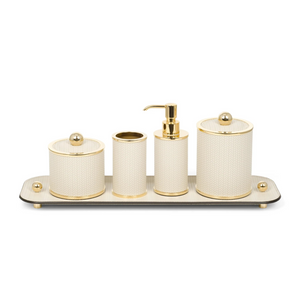 Leather Round Soap Dispenser | Pinetti Olimpia | OROA.com