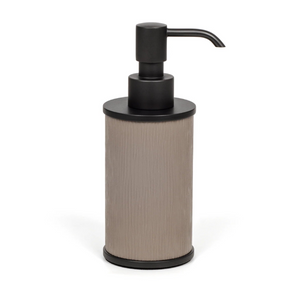 Leather Round Soap Dispenser | Pinetti Olimpia | OROA.com