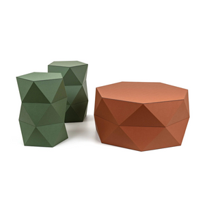 Leather Faceted Coffee Table | Pinetti Euclide | OROA.com