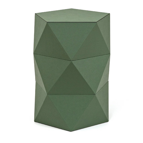 Leather Faceted Accent Stool | Pinetti Euclide | Italioanfurniture.com