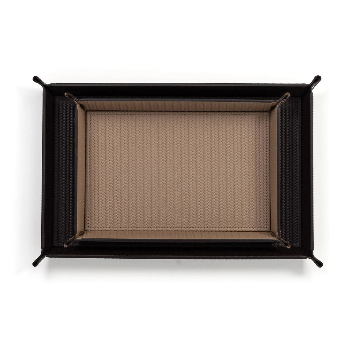 Rectangular Studded Leather Trinket Tray | Pinetti Rigid | OROA.com