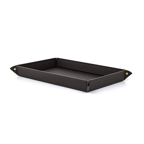 Rectangular Studded Leather Trinket Tray | Pinetti Rigid | OROA.com