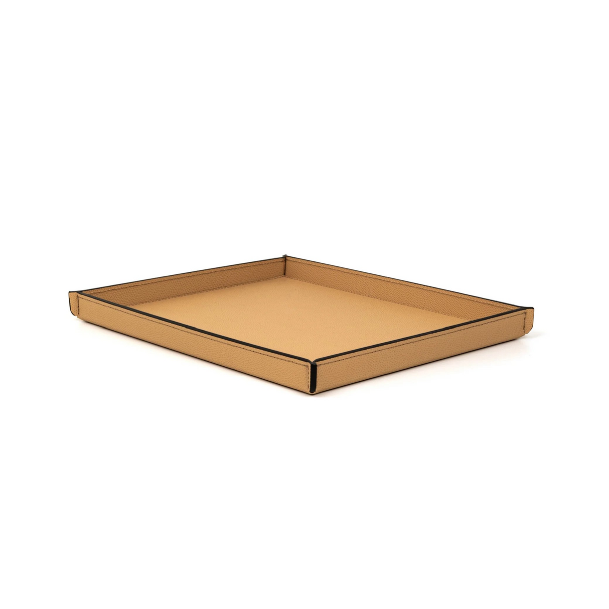 Rectangular Calfskin Leather Tray | Pinetti Leslie | OROA.com