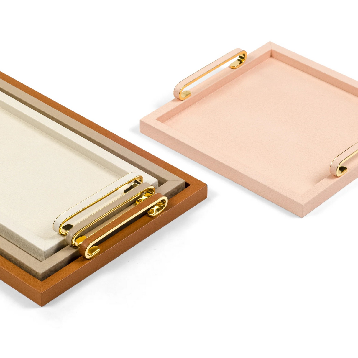 Leather Covered Wooden Tray | Pinetti Foscari | OROA.com