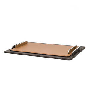 Leather Rectangular Decorative Tray | Pinetti Este | OROA.com