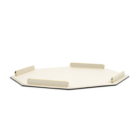 Leather Octagonal Decorative Tray | Pinetti Este | OROA.com