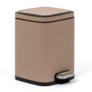 Leather Square Pedal Bin | Pinetti | OROA.com