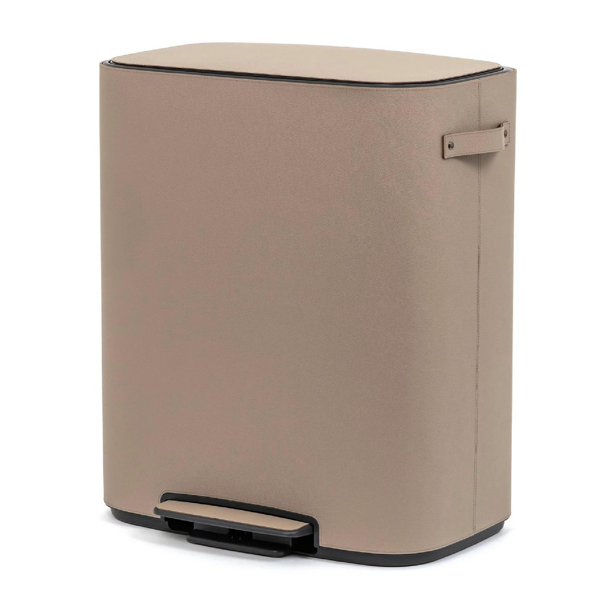 Leather Covered Tall Pedal Bin | Pinetti Big | OROA.com