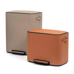 Leather Covered Tall Pedal Bin | Pinetti Big | OROA.com