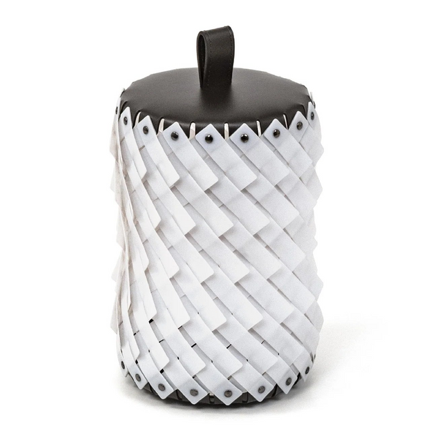 Woven Leather Table Lantern | Pinetti Almeria | Italianfurnioture.com