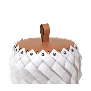 Woven Leather Floor Lantern | Pinetti Almeria | OROA.com