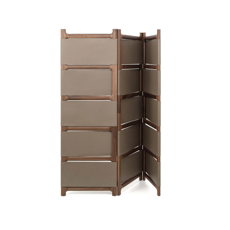 Wood Framed Leather Room Divider | Pinetti Chelsea | OROA.com