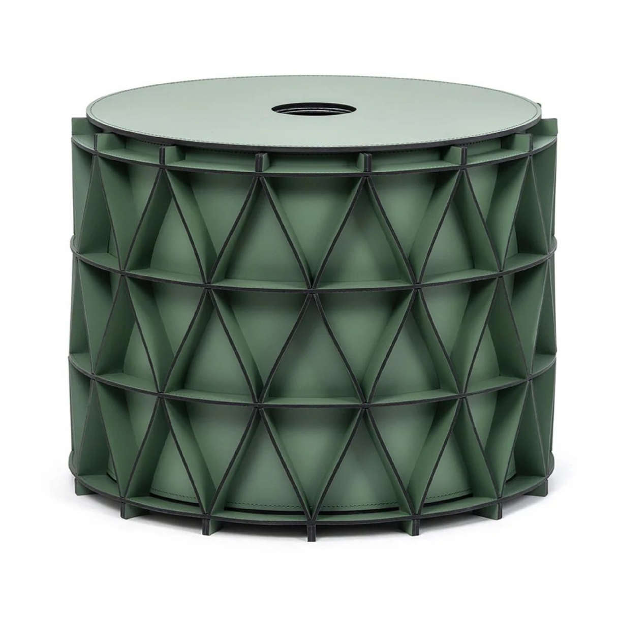 Round Leather Outdoor Basket S | Pinetti Arena | Italianfuniture.com