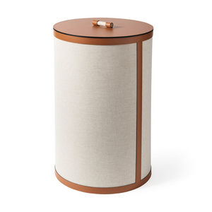 Leather Cylindrical Tall Round Basket | Pinetti | OROA.com