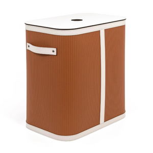 Rectangular Lidded Leather Basket | Pinetti Roda | OROA.com