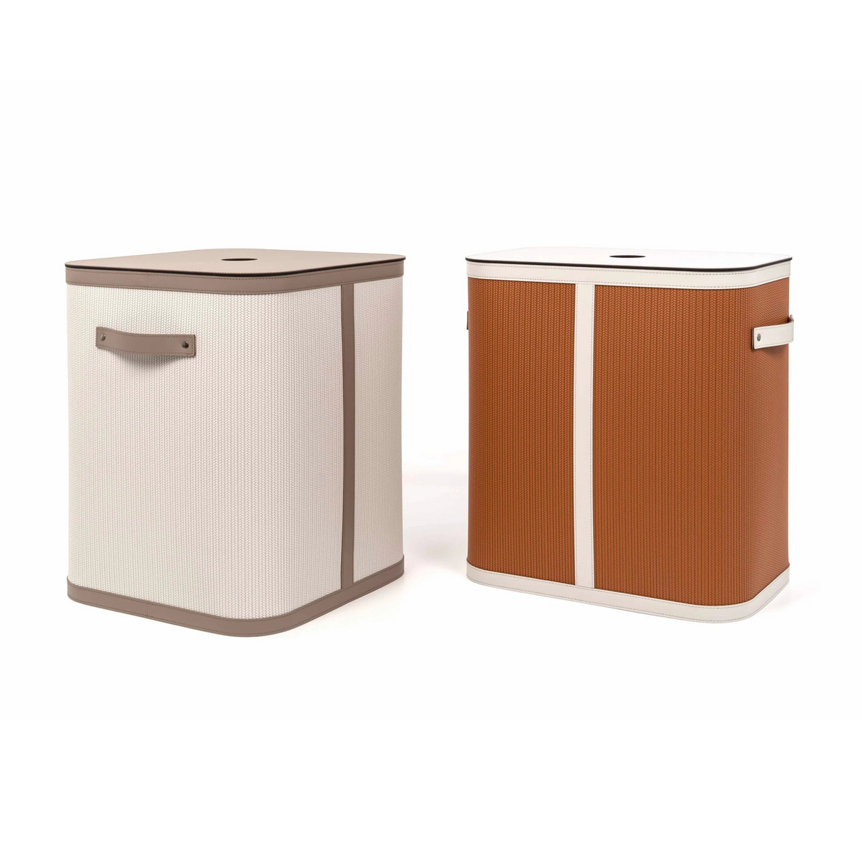 Rectangular Lidded Leather Basket | Pinetti Roda | OROA.com