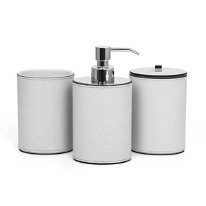 Oval Leather Covered Bathroom Set | Pinetti Poseidon | OROA.com